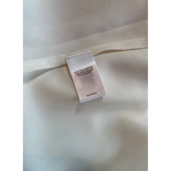 J Jill Wearever Tunic Top White V-Neck Long Sleeve Side Vents Flowy Career L - Picture 4 of 15